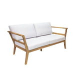Sunnydaze Bodie Acacia Patio Loveseat - 2-Seater Outdoor Sofa with Cushions BOD-5881