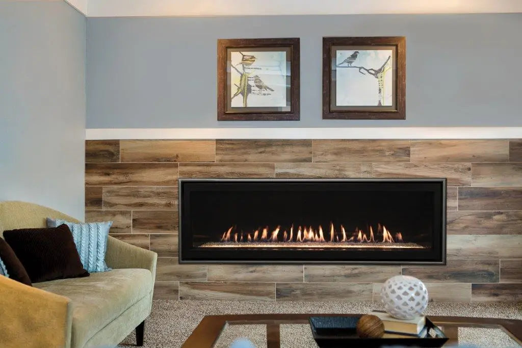 American Hearth Boulevard Direct Vent Contemporary Linear Gas Fireplace - Electronic Ignition - 60 Inch DVLL60BP90