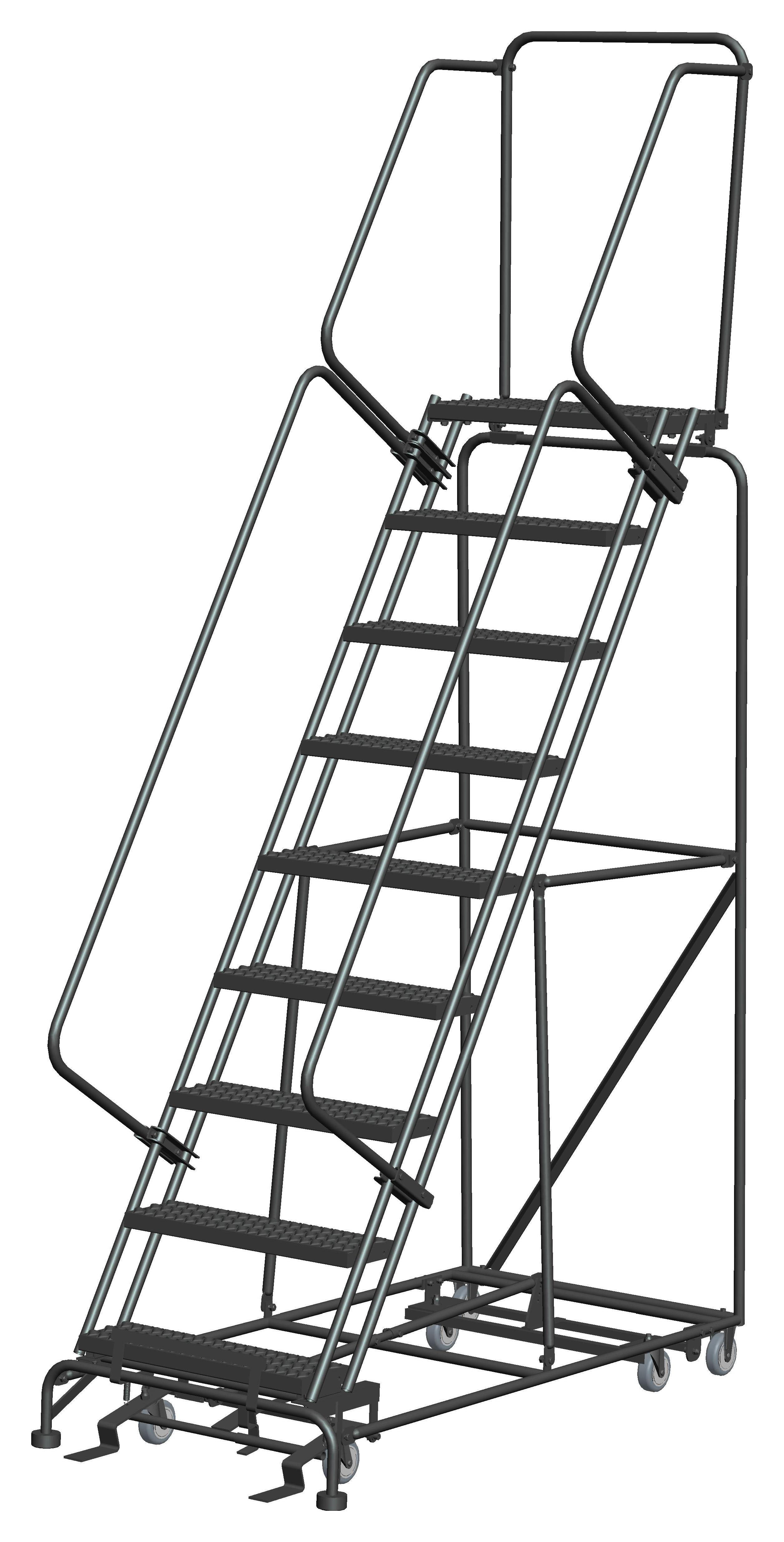 Ballymore All Direction Ladders, 10 Step, 32 In Wide Base, 14 in Deep Top Step, Serrated Tread PIP-10-G