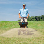 Spyker Commercial Push Spreader | Powder Coated | 13-In. Wheel | 50-Lb. Capacity SPY50L-1P