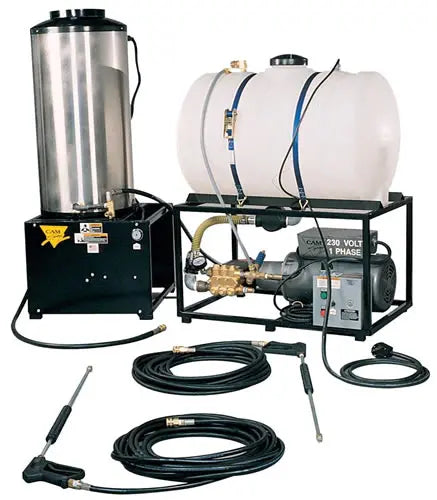 Cam Spray Stationary LP Gas Fired Electric Powered 8 gpm, 2000 psi Hot Water Pressure Washer 208STATLEF