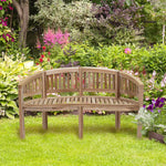 Sunnydaze Outdoor Wooden Teak Banana Bench for Garden or Patio - 59" W LAX-5191