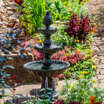 Sunnydaze Welcome 3-Tier Outdoor Water Fountain for Garden - 57" - Deep Espresso FC-6291