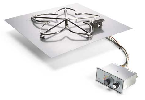 HPC 36" Push Button/Flame Sense NG Square Flat Insert FPPK36-SQ-FLEX-NG