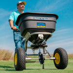Spyker Commercial Push Spreader | Mulch & More | Stainless Steel |120 lbs. Capacity S60-12020