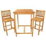 Sunnydaze 3-Piece Wood Patio Bar-Height Table and Chairs JVA-076-069-2