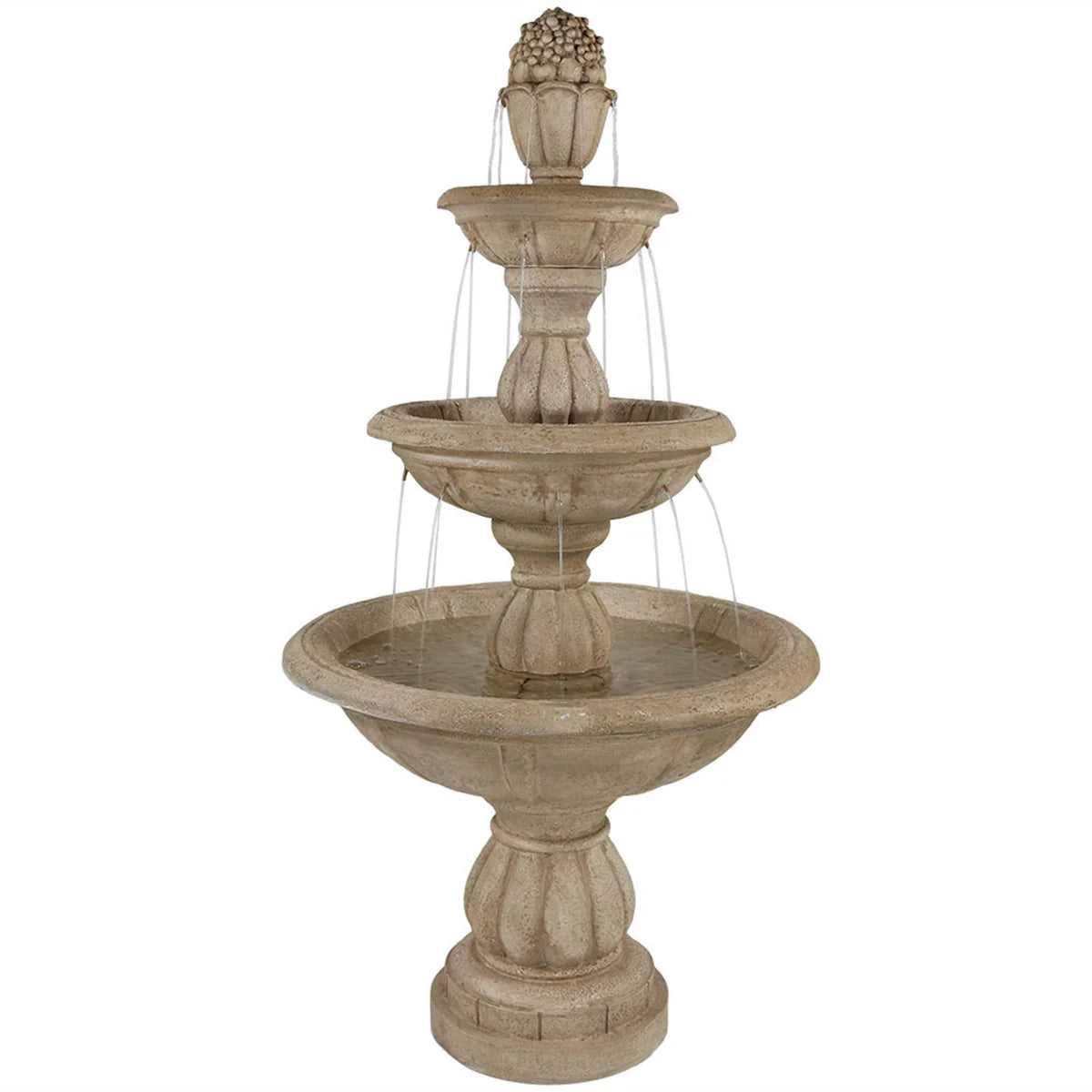Sunnydaze 3-Tier Cornucopia Outdoor Water Fountain - 61" H LZH-087