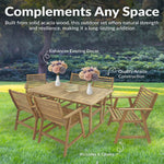 Sunnydaze Hatteras 7-Piece Outdoor Dining Set with Umbrella Hole - Patio Dining Set for 6 BOD-649-CMB