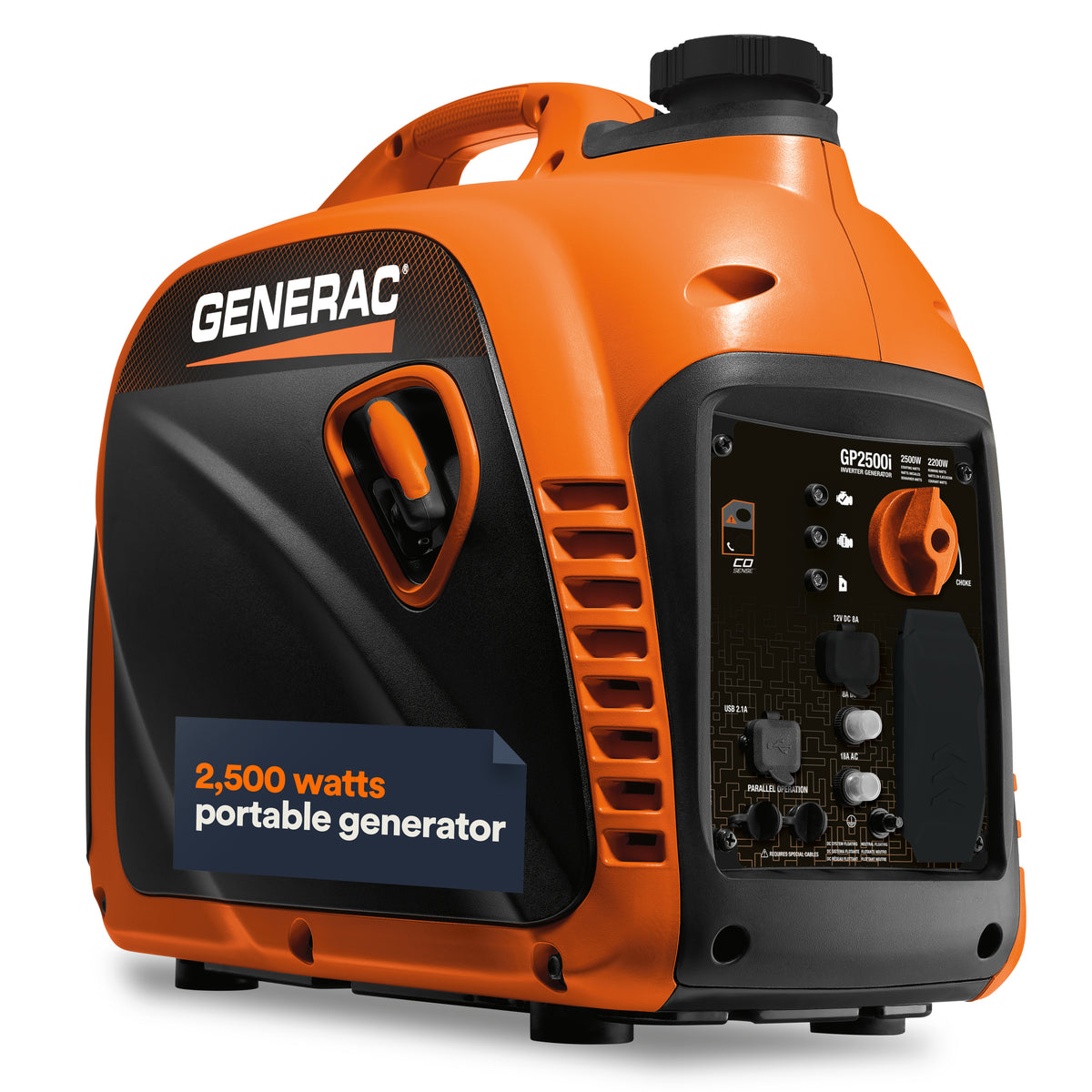 Generac Portable Inverter Generator, 2500i | With COsense 49ST G0082512