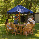Sunnydaze Hatteras 7-Piece Outdoor Dining Set with Umbrella Hole - Patio Dining Set for 6 BOD-649-CMB