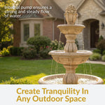 Sunnydaze 3-Tier Cornucopia Outdoor Water Fountain - 61" H LZH-087