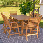 Sunnydaze Hatteras 7-Piece Outdoor Dining Set with Umbrella Hole - Patio Dining Set for 6 BOD-649-CMB
