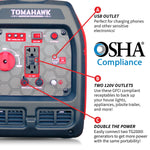 Tomahawk 2000 Watt Inverter Generator Super Quiet Portable Gas Power Professional Use TG2000i