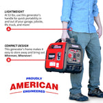 Tomahawk 3000 Watt Inverter Generator Super Quiet Portable Gas Power Professional Use TG3000i