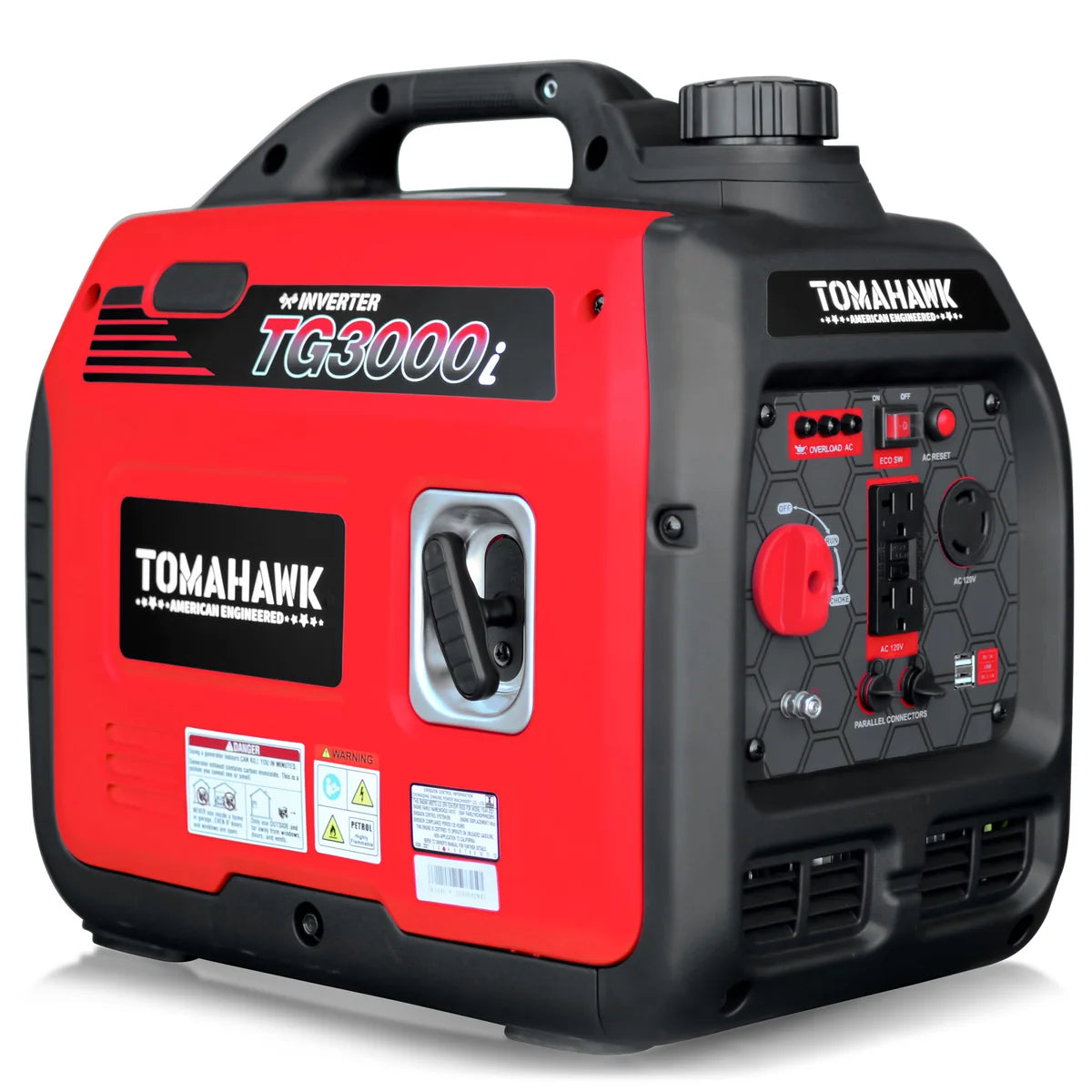 Tomahawk 3000 Watt Inverter Generator Super Quiet Portable Gas Power Professional Use TG3000i