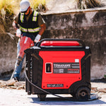 Tomahawk 10,500 Watt Inverter Generator Electric Start Super Quiet Portable Gas Power Professional Use TG9000i