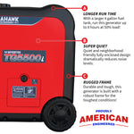 Tomahawk 5500 Watt Inverter Generator Super Quiet Portable Gas Power Professional Use TG5500i