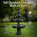 Sunnydaze 4-Tier Grand Courtyard Outdoor Water Fountain - 80" H FC-73850
