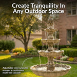 Sunnydaze 4-Tier Grand Courtyard Outdoor Water Fountain - 80" H FC-73850