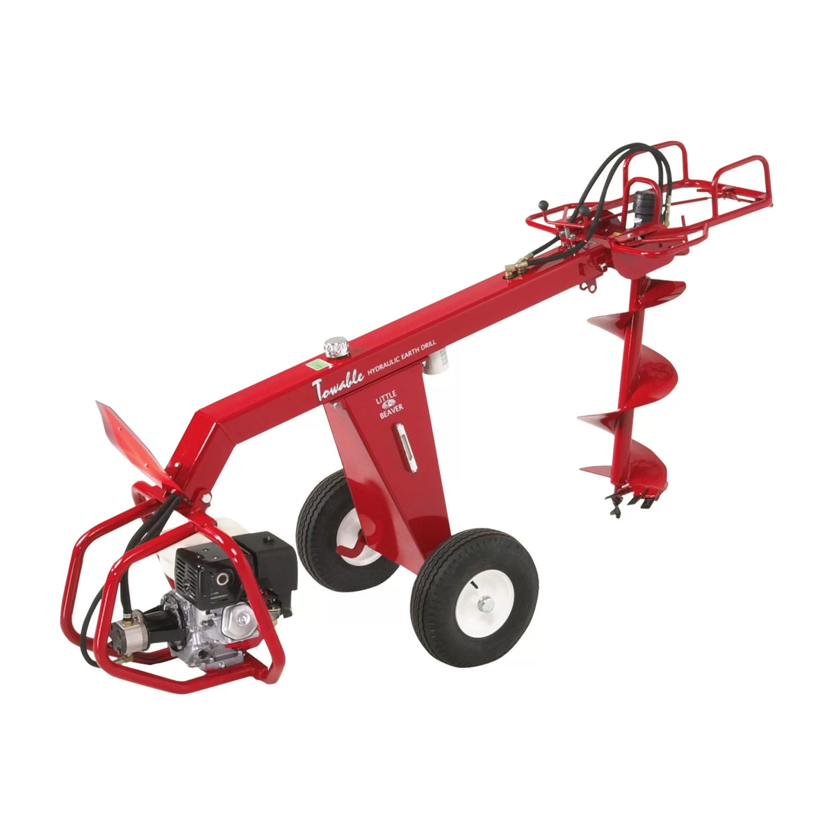 Little Beaver Earth Drill Hydraulic Post Hole Digger - 11 HP Honda Engine with Tow Bar HYD-TB11H