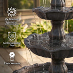 Sunnydaze 4-Tier Grand Courtyard Outdoor Water Fountain - 80" H FC-73850