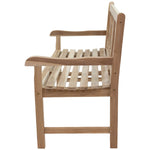 Sunnydaze 2-Person Teak Patio Bench for Outside - Cross-Back LAX-5021