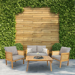 Sunnydaze 4-Piece Wood Patio Conversation Set – Wood Lounge Furniture CRT-6561