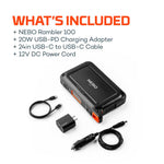 Nebo RAMBLER 100 Portable Power Station NEB-PST-0004