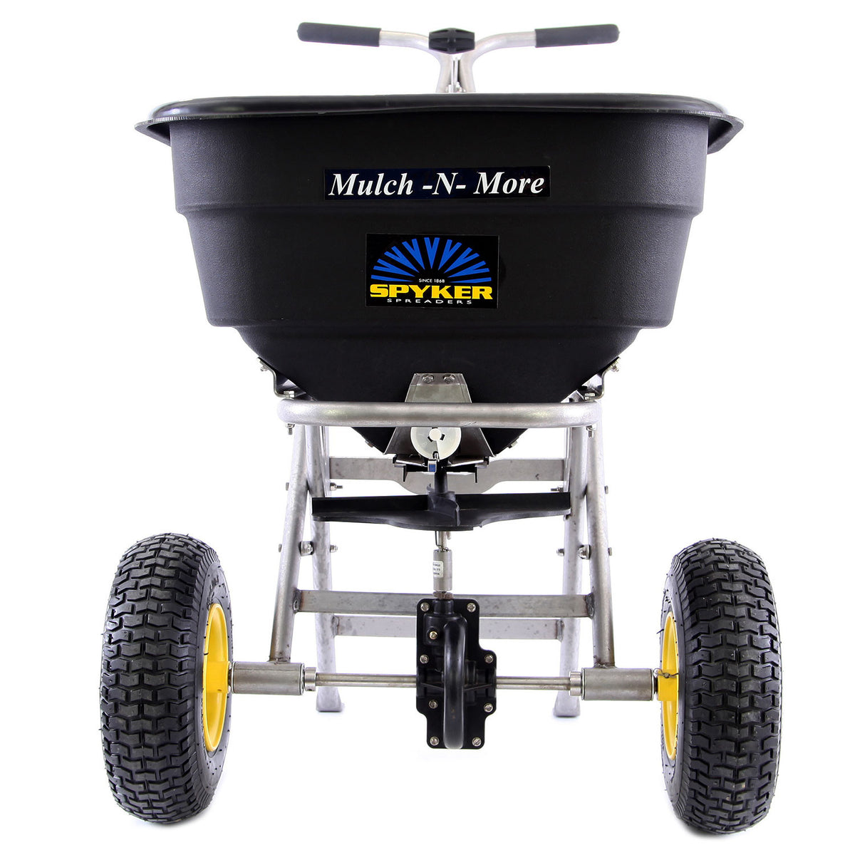 Spyker Commercial Push Spreader | Mulch & More | Stainless Steel |120 lbs. Capacity S60-12020