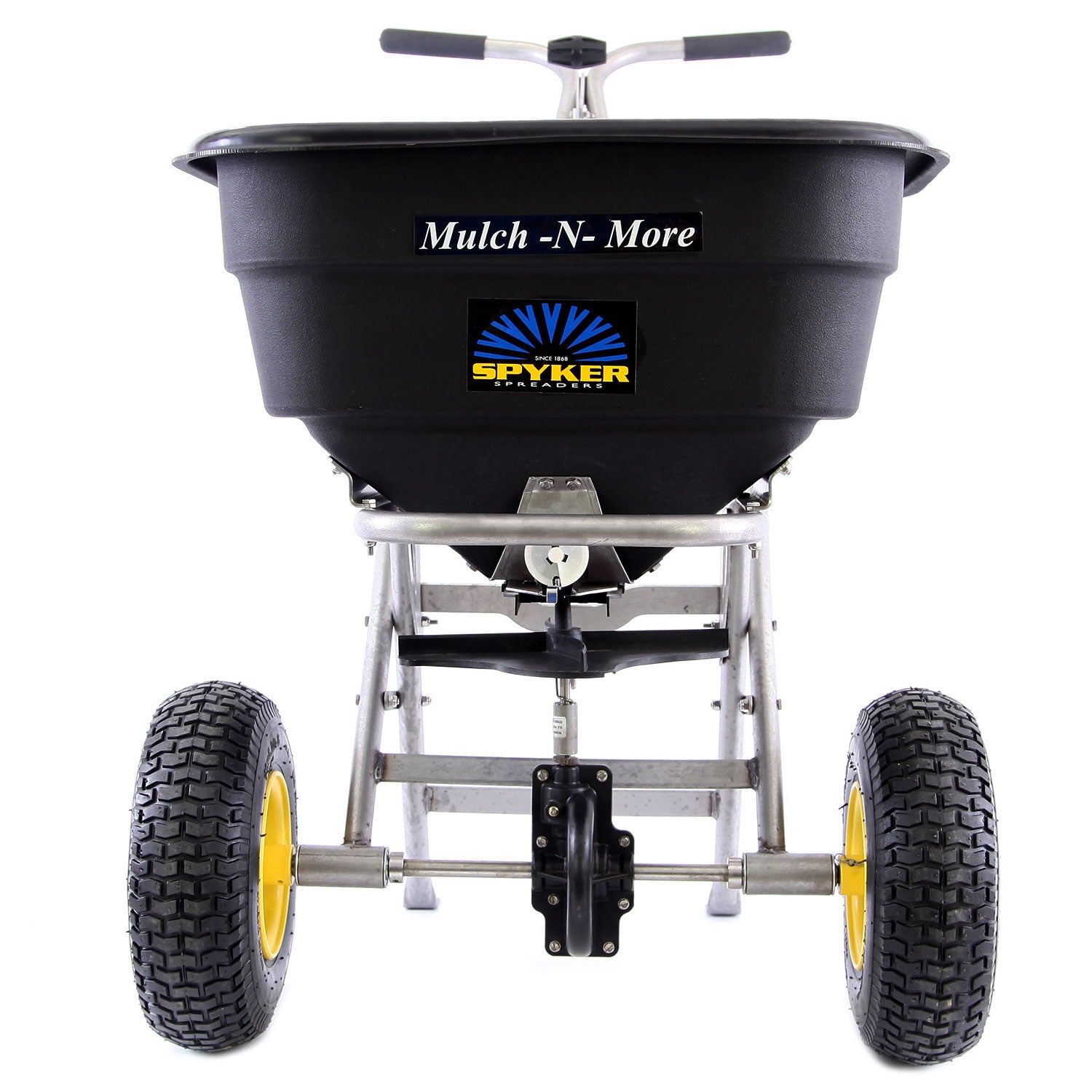 Spyker Commercial Push Spreader | Mulch & More | Stainless Steel |120 lbs. Capacity S60-12020