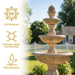 Sunnydaze 3-Tier Cornucopia Outdoor Water Fountain - 61" H LZH-087
