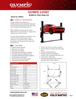 Olympic 8,000 lb 2-Post Baseplate Car Lift with Symmetric Arms 2PBP-8