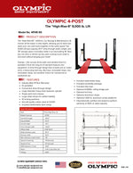 Olympic 9,000 lb High-Rise Portable 4-Post Car Storage Lift – Extra Wide & Long 4PHR-9X