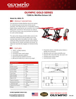 Olympic 7,500 lb Portable Mid-Rise Scissor Car Lift – 39" Lift Height, 110V, 3HP MRSL-75