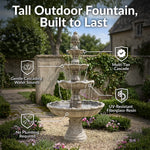 Sunnydaze 4-Tier Grand Courtyard Outdoor Water Fountain - 80" H FC-73850