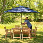 Sunnydaze Hatteras 7-Piece Outdoor Dining Set with Umbrella Hole - Patio Dining Set for 6 BOD-649-CMB