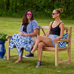Sunnydaze 2-Person Teak Patio Bench for Outside - Cross-Back LAX-5021