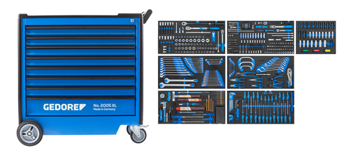 Gedore Tool trolley with car assortment 466 pieces 3458946