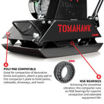 Tomahawk Vibratory Plate Compactor Tamper with Kohler Engine for Dirt Gravel Soil Compaction TPC80