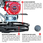Tomahawk 24" Concrete Power Trowel Edger 5.5HP Honda Float Pan Blade Screed Finishing Tool TPT24H
