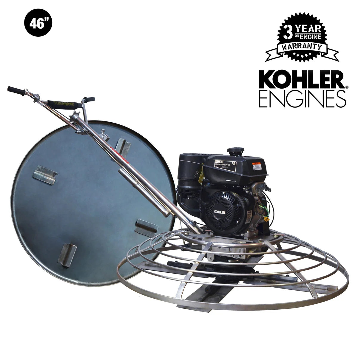 Tomahawk 46" Concrete Power Trowel 14HP Kohler Float Pan Screed Edge Cement Finishing Tool JXPT46K