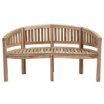 Sunnydaze Outdoor Wooden Teak Banana Bench for Garden or Patio - 59" W LAX-5191