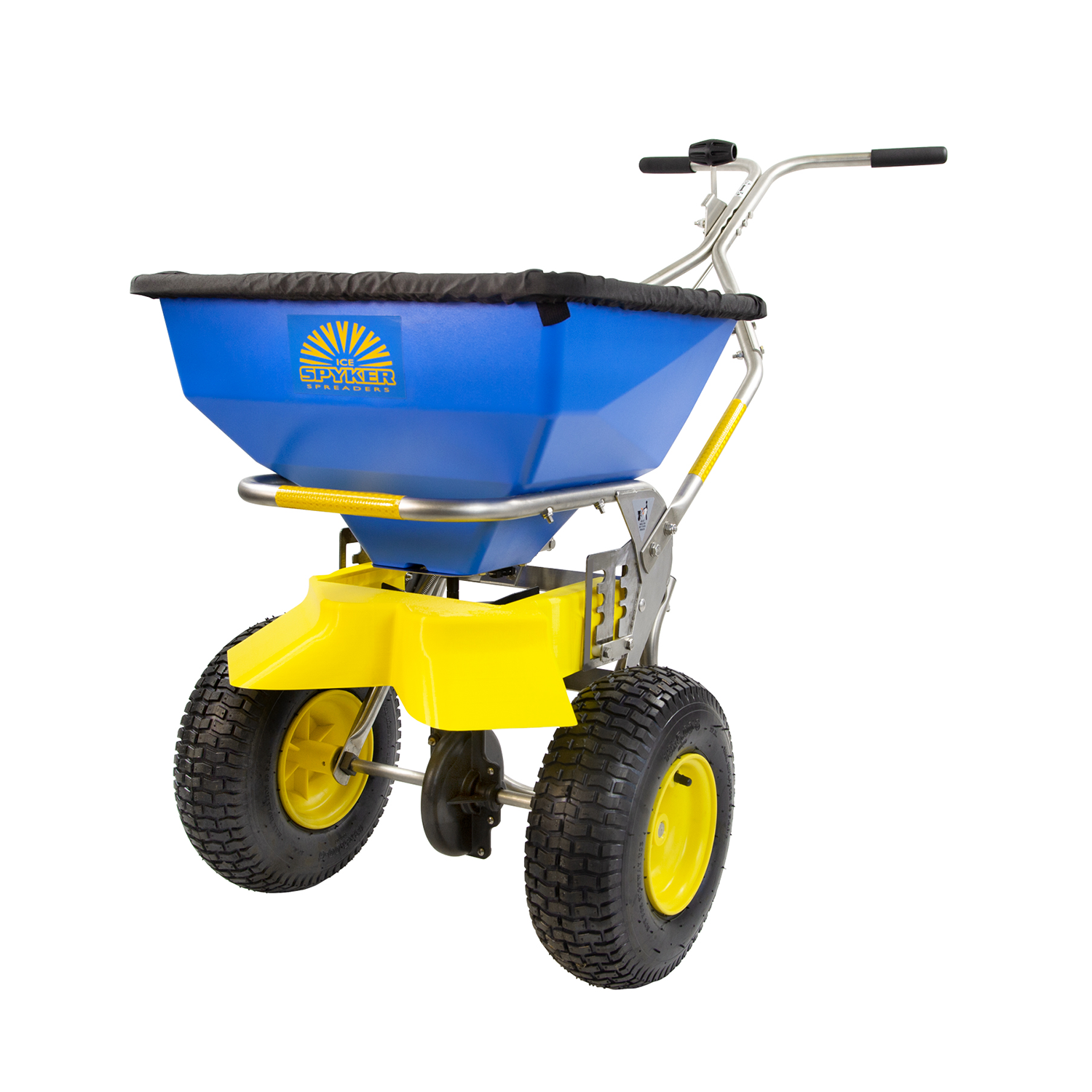 Spyker Commercial Push Spreader | ICE | Stainless Steel | 13-In. Wheel | 50-Lb. Capacity SPY50L-2S