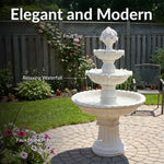 Sunnydaze 3-Tier Outdoor Water Fountain with Fruit Top - White - 52" H FC-73918