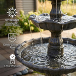 Sunnydaze 4-Tier Grand Courtyard Outdoor Water Fountain - 80" H FC-73850