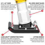 Tomahawk 3 HP Honda Vibratory Rammer Tamper with Honda GX100 Engine 3350 lbs/ft JX60H
