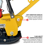 Tomahawk 6.5 HP Honda Reverse Hydraulic Plate Compactor for Asphalt, Aggregate, Cohesive Soil Compaction TPC170H