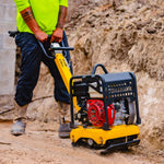 Tomahawk 5.5 HP Honda Reverse Plate Compactor 19x14 Plate for Asphalt, Aggregate, Cohesive Soil Compaction TPC100H