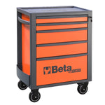 Beta RSC24 Heavy Duty Rolling Tool Cabinet, 5 Drawers, Ball Bearing Slides, Rubber Mat Liners, 5" Casters, Anti-Fall Edge Worktop, 1760 lbs Load Capacity RSC24IT/5