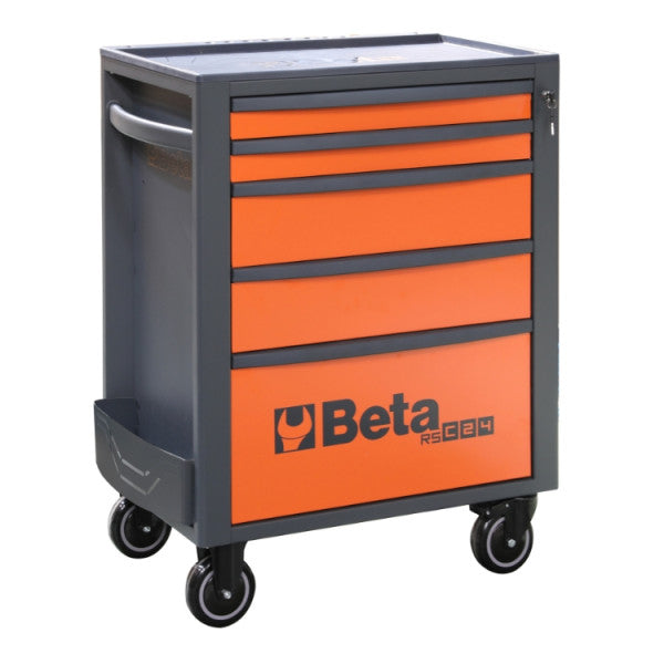 Beta RSC24 Heavy Duty Rolling Tool Cabinet, 5 Drawers, Ball Bearing Slides, Rubber Mat Liners, 5" Casters, Anti-Fall Edge Worktop, 1760 lbs Load Capacity RSC24IT/5